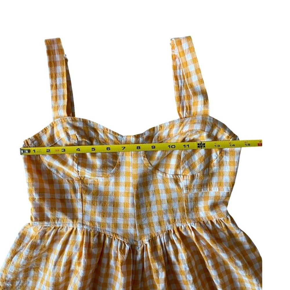 Lulu’s Precious Trend Yellow and White Gingham Bustier Romper Size Small - Picture 14 of 14